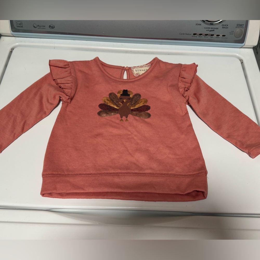 BTWEEN / Turkey Sweatshirt with Ruffle Sleeves & Sparkles ✨ 🦃